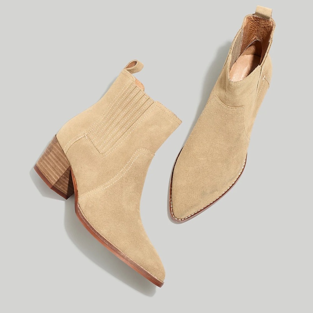 The Western Ankle Boot in Suede NWOB